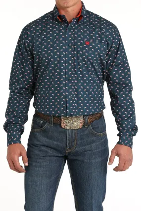 CINCH FLAG PRINT WESTERN BUTTON DOWN