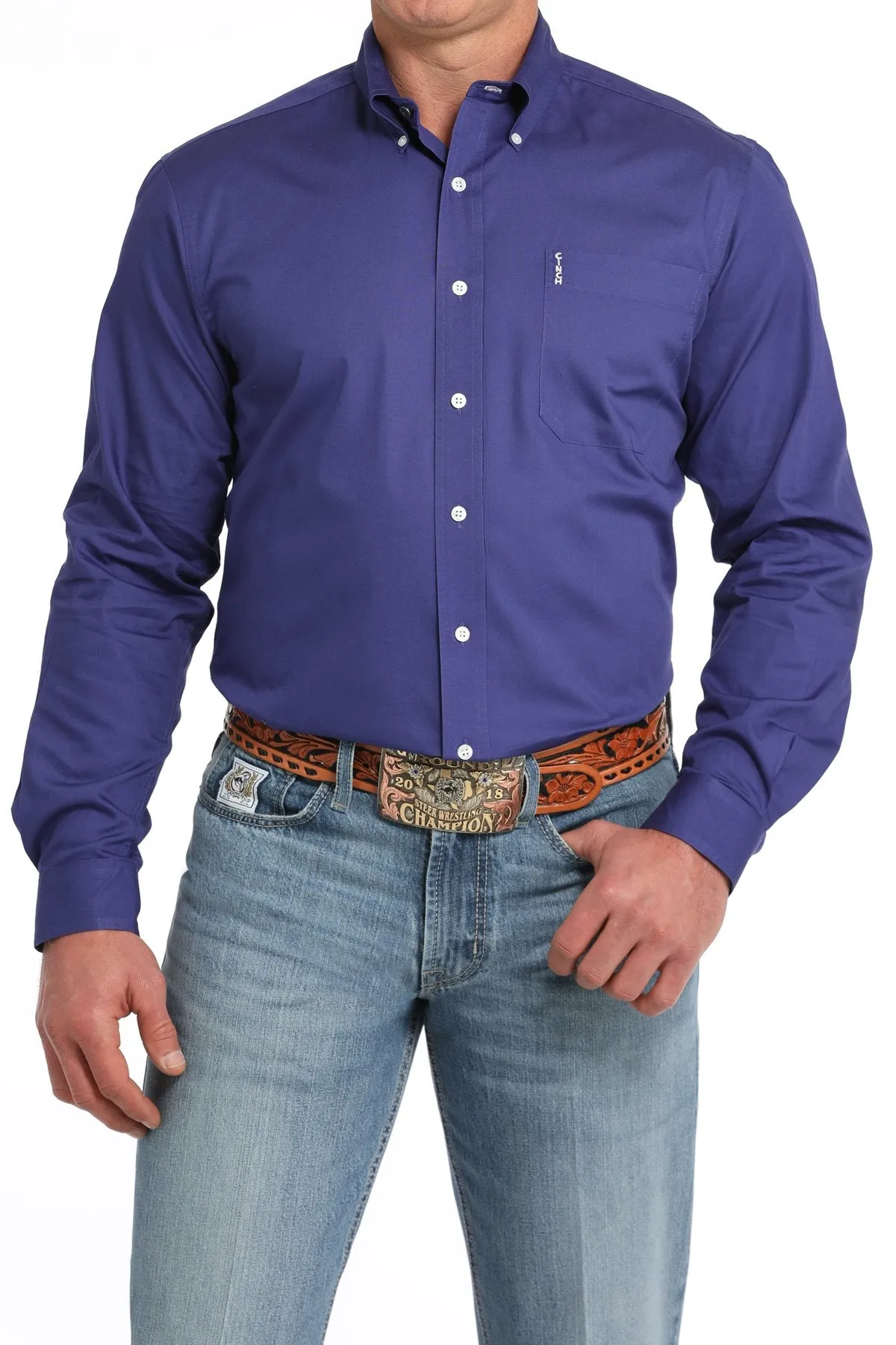 CINCH MODERN FIT SOLID BUTTON DOWN WESTERN SHIRT