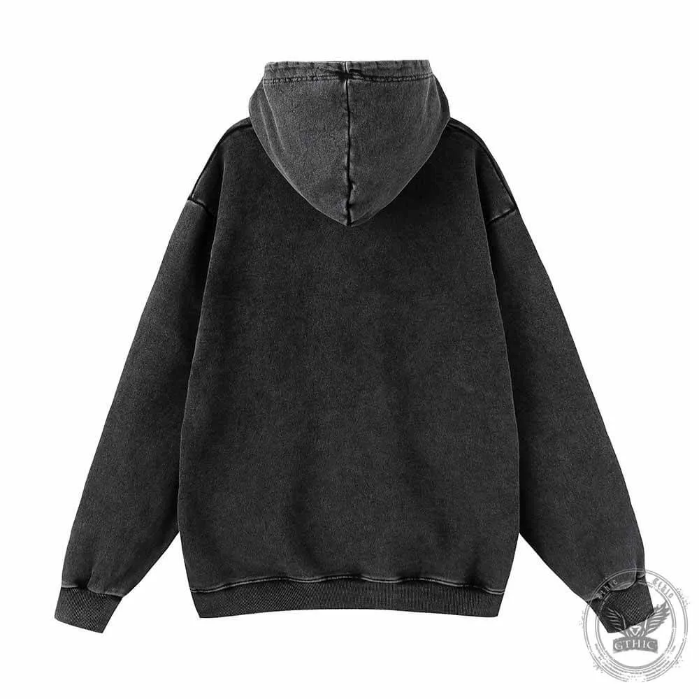 Cranky Fishing Reel Funny Vintage Washed Hoodie