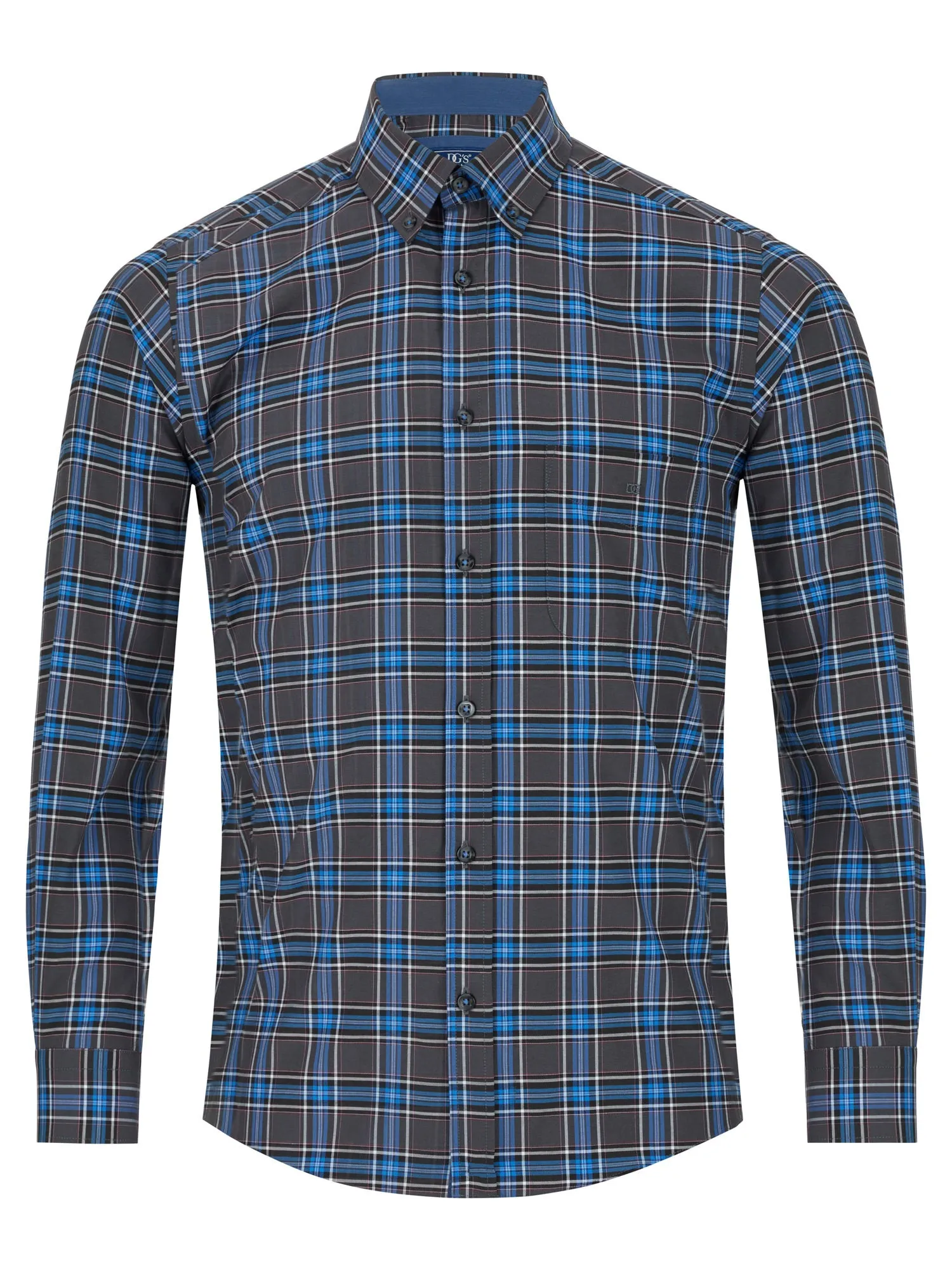 Daniel Grahame Checkered Long Sleeve Casual Shirt - Blue