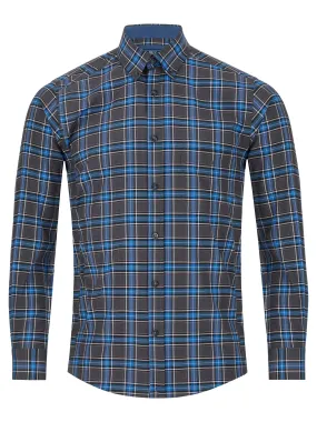 Daniel Grahame Checkered Long Sleeve Casual Shirt - Blue