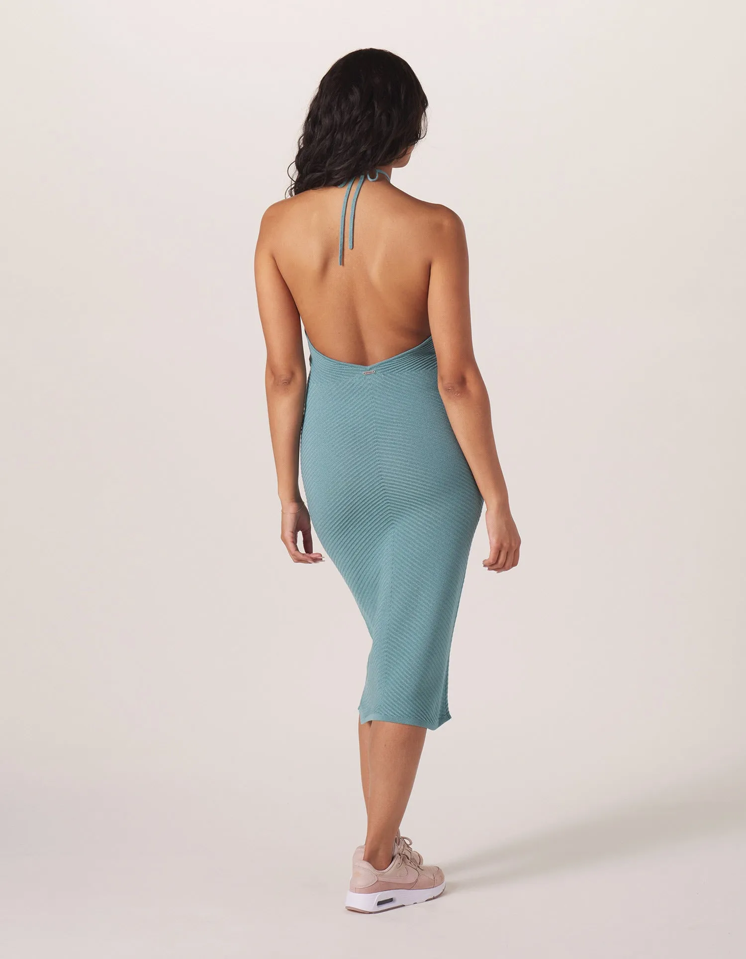 Desi Halter Dress in Turquoise