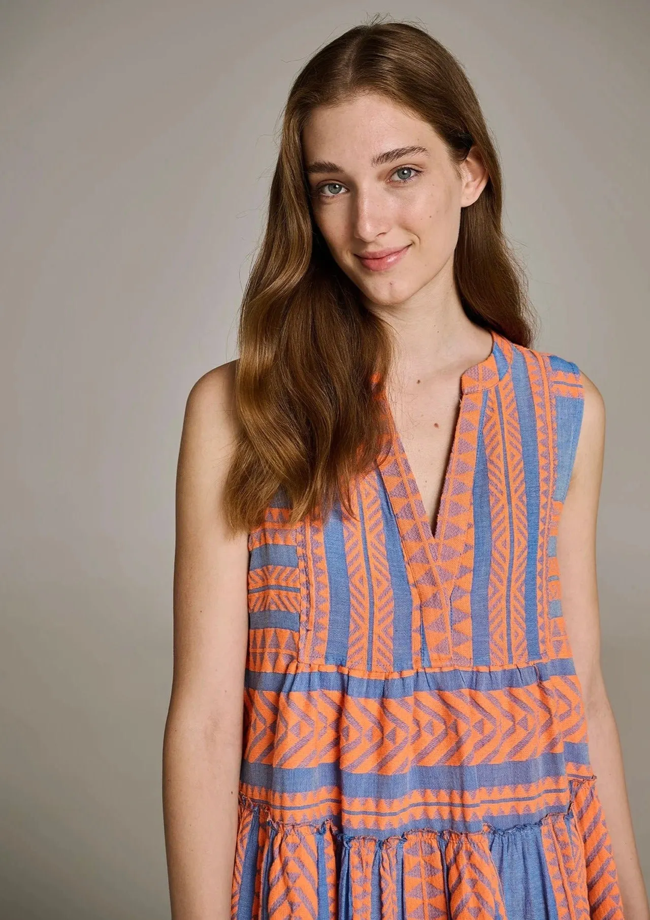 Devotion Tanzanitis Dress - Orange/Blue