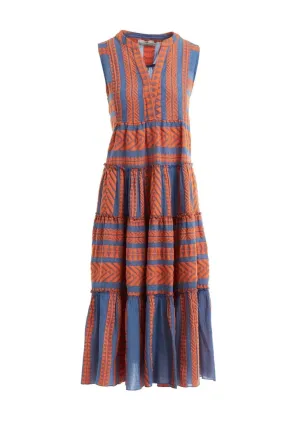 Devotion Tanzanitis Dress - Orange/Blue
