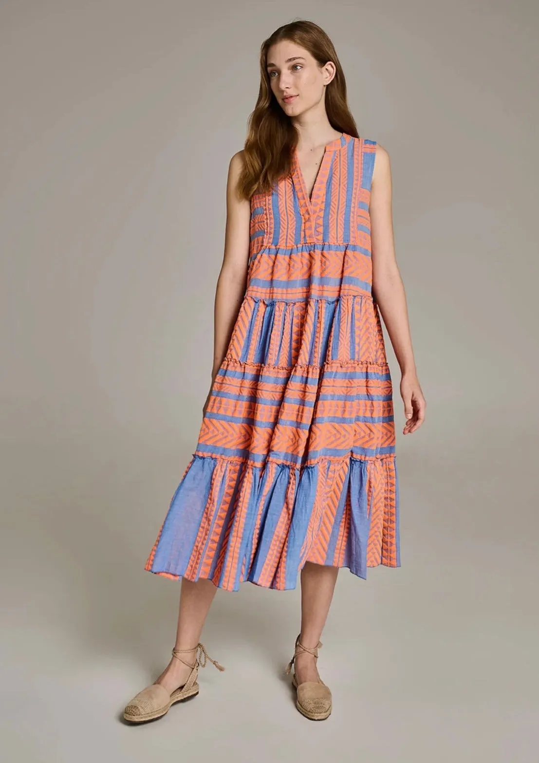Devotion Tanzanitis Dress - Orange/Blue