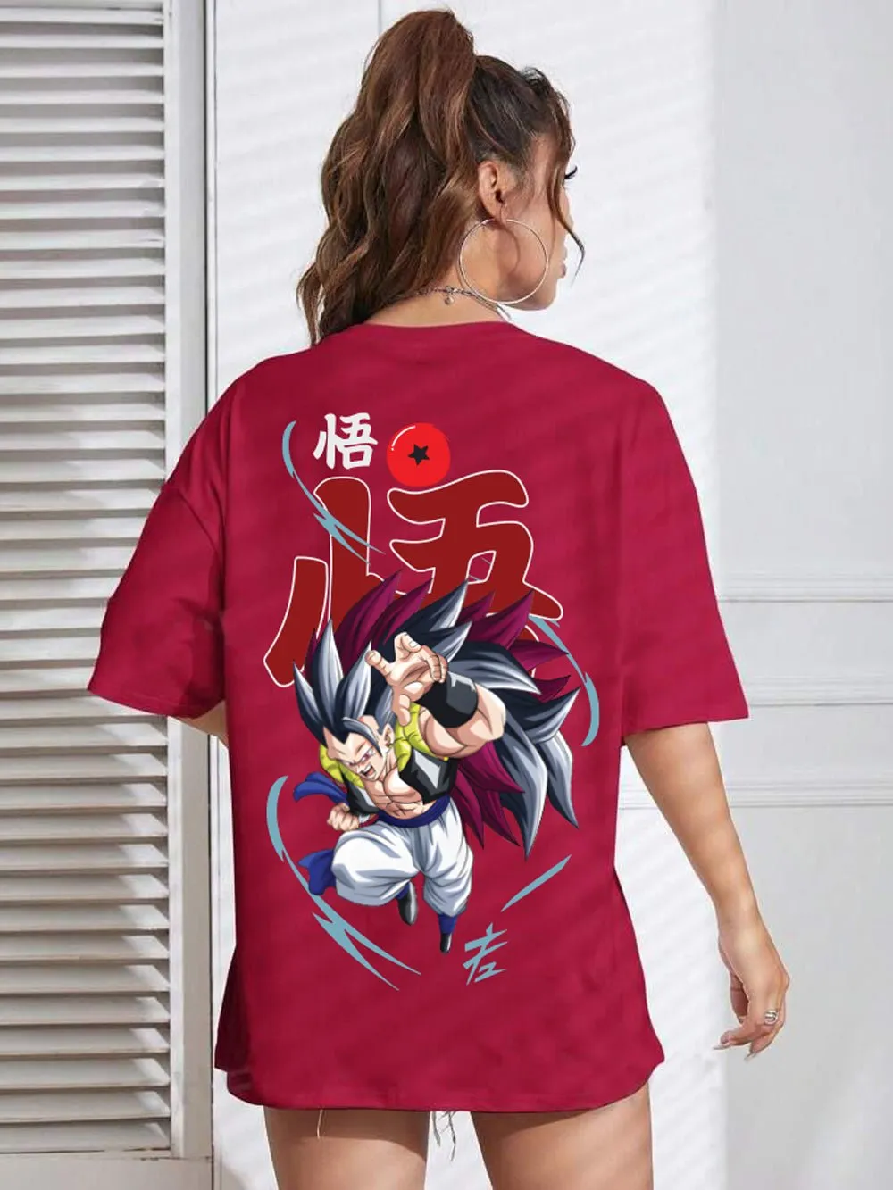 DRAGON BALL: GOGETA Anime Character Graphic Printed Womens Drop Shoulder T-shirt Legacy Boutiques Bangladesh