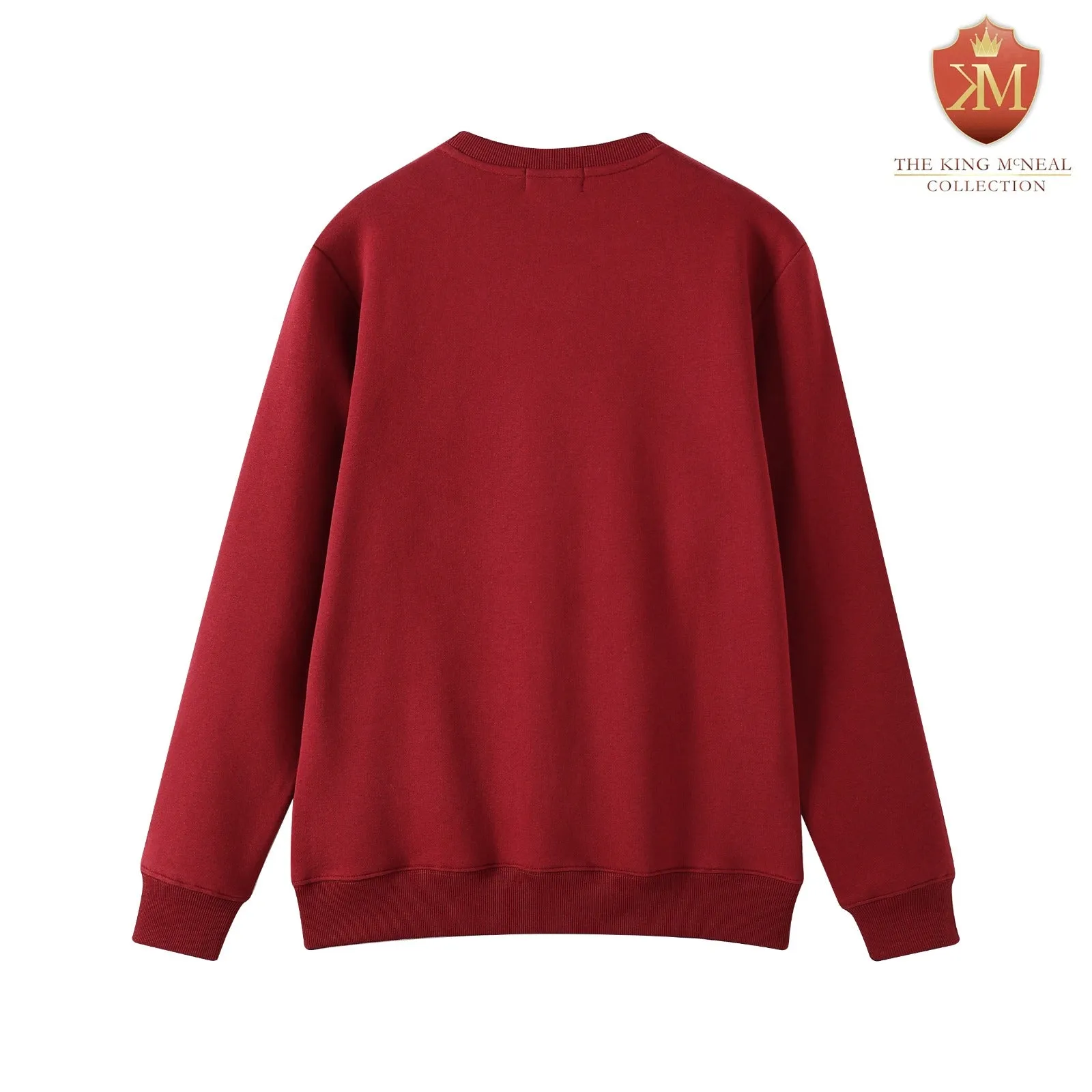DST Crimson & Cream Crest Pocket Chenille Crewneck