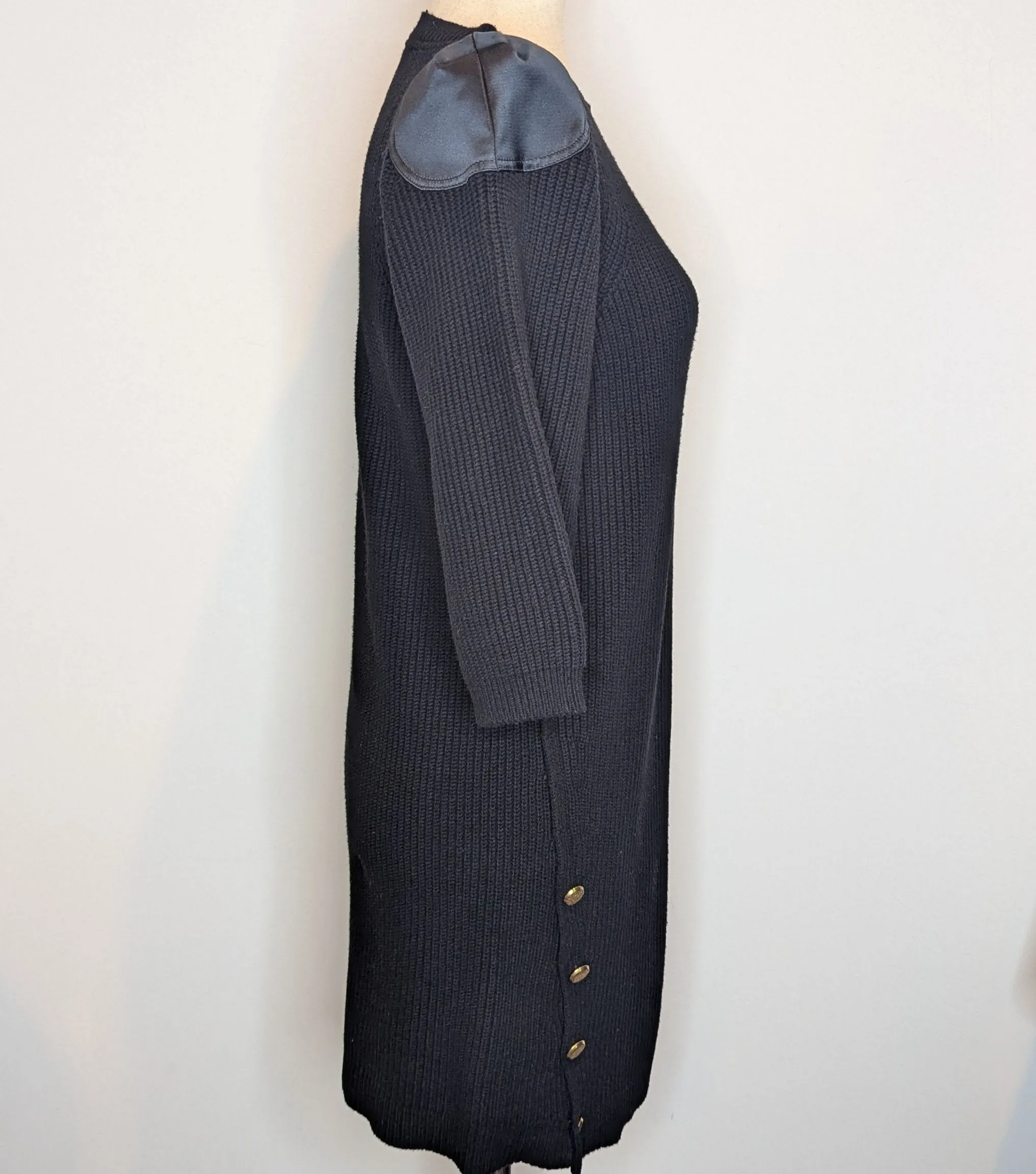 Elisabetta Franchi Black Sweater Knit Dress