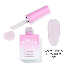 ELITE EMBRACE Professional Top Coat 07 Light Pink Sparkly 15ml ETLPS0715