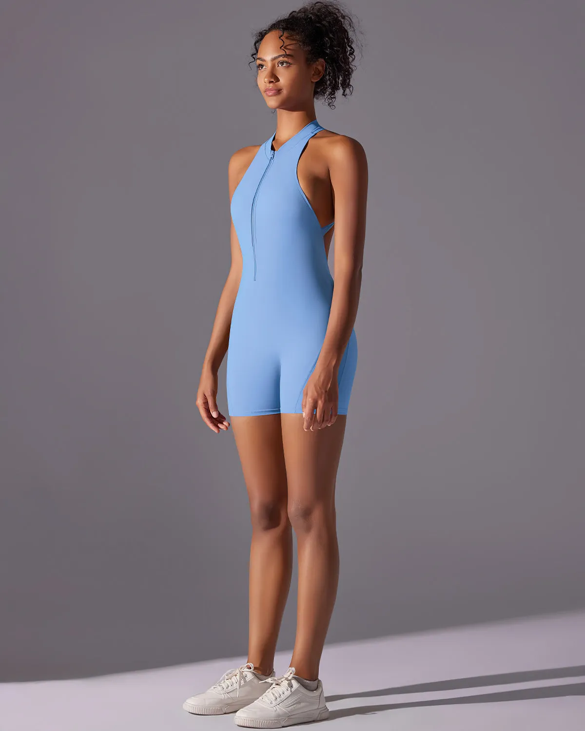 Elodie Seamless Scrunch Jumpsuit - Sky Blue