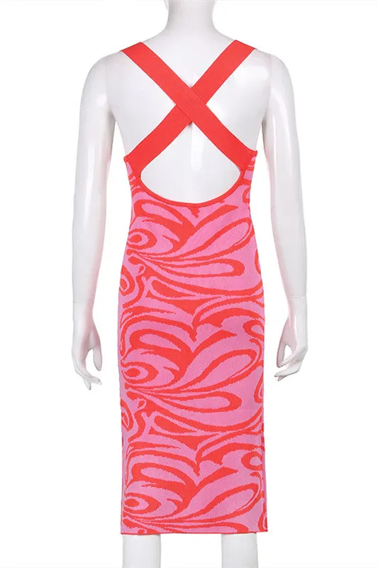 elveswallet Bandage Backless Knitted Dress