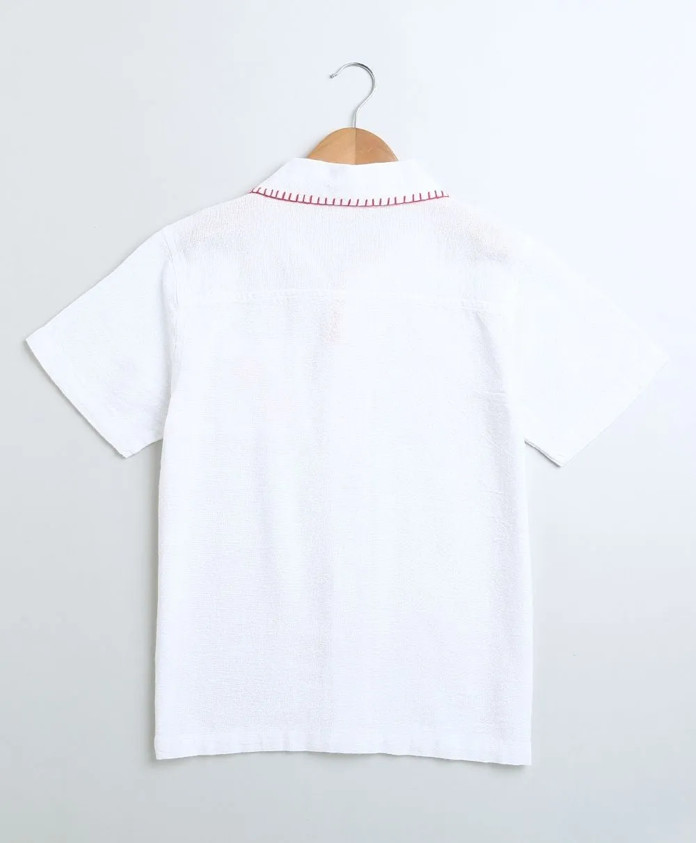 Embroidered Pocket Cotton Shirt