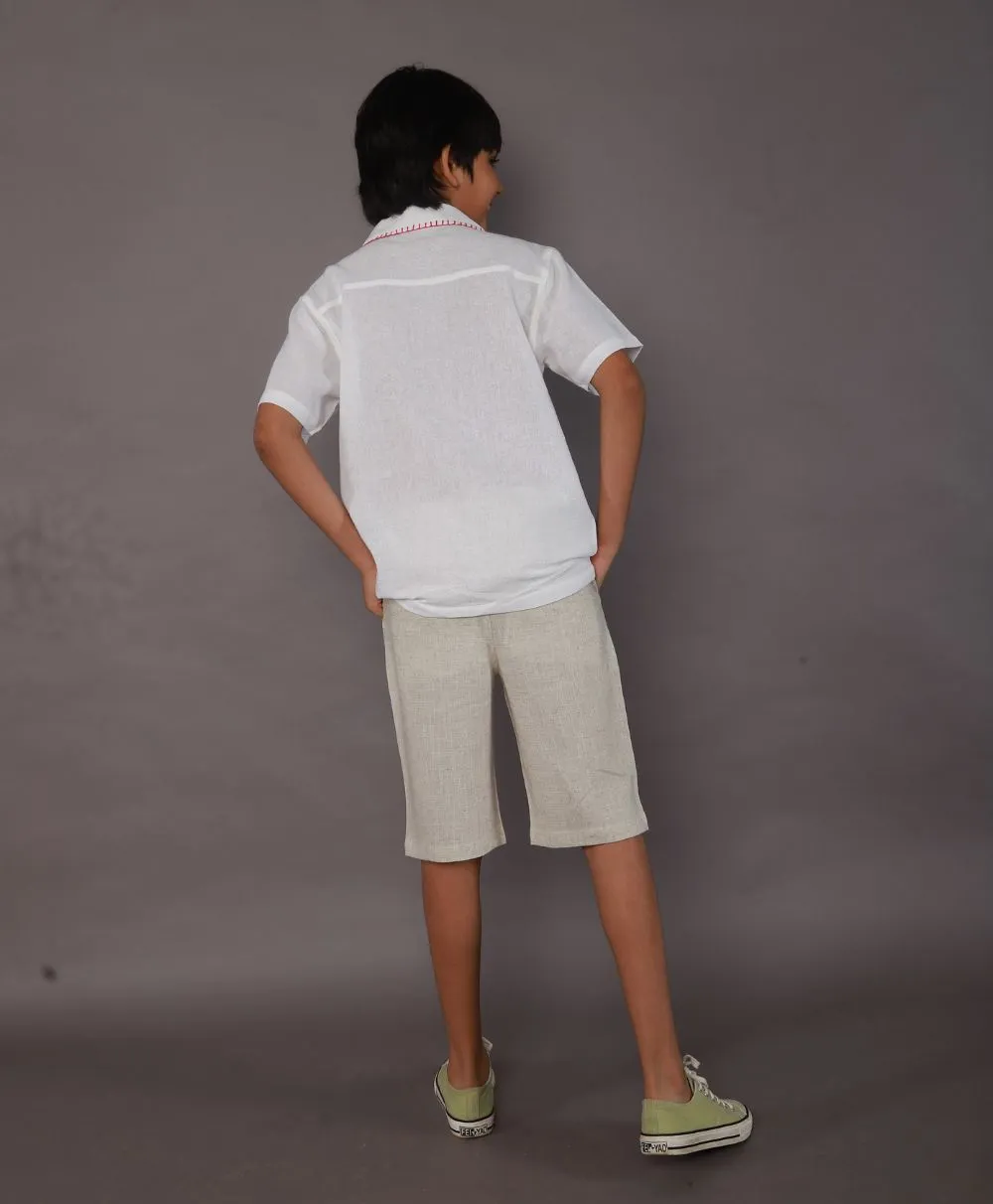 Embroidered Pocket Cotton Shirt