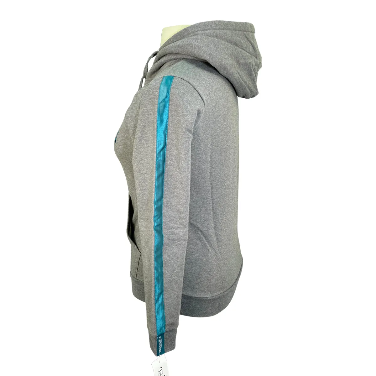 Equestrian Stockholm 'Prime' Hoodie: Matt Harnacke Collection in Grey/Turquoise - Women's Large