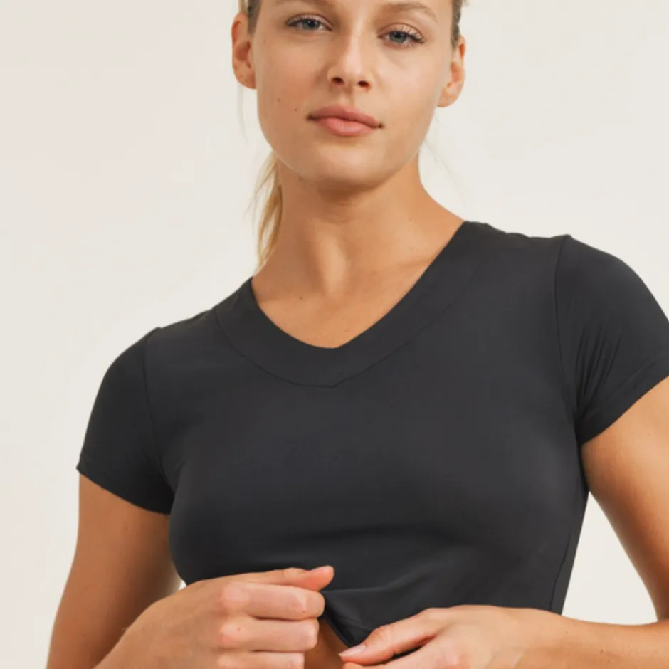 Essential V-Neck Cropped Top