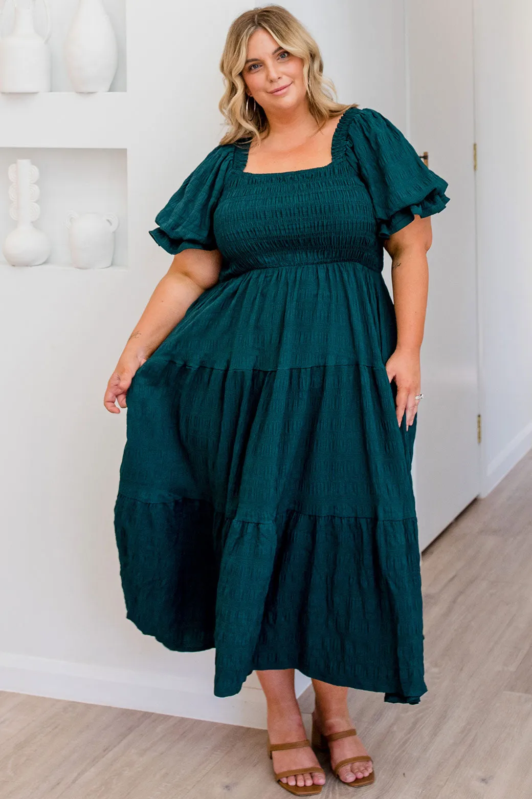Farrah Midi Dress Emerald