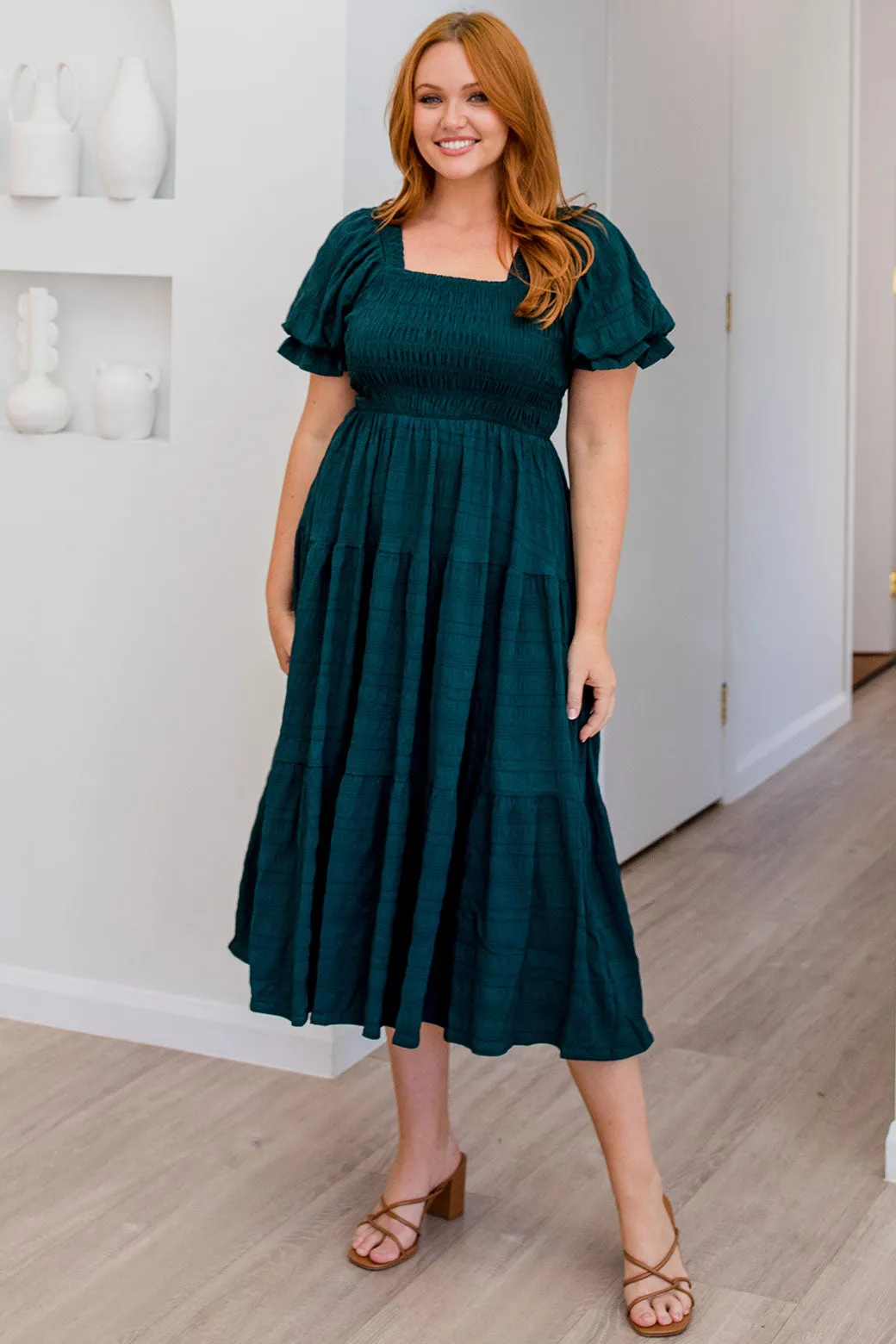 Farrah Midi Dress Emerald