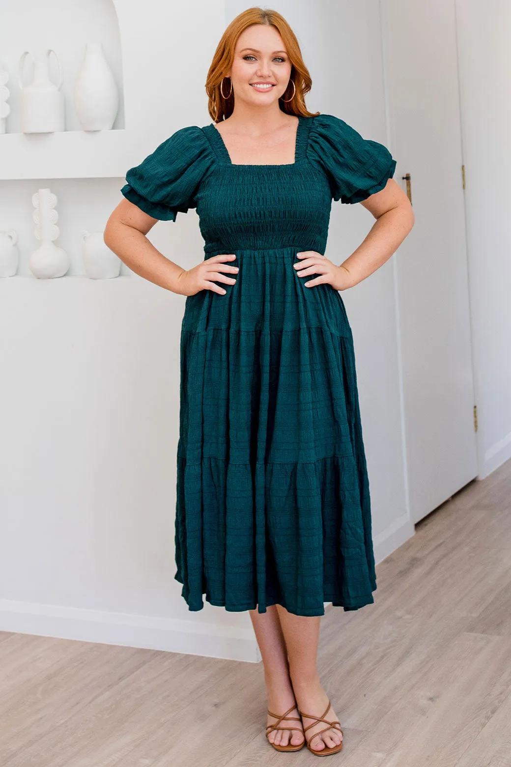 Farrah Midi Dress Emerald