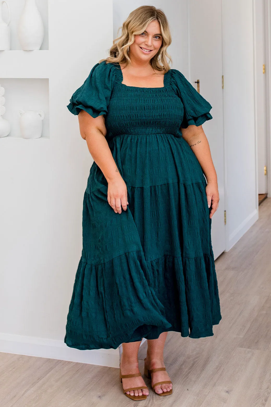 Farrah Midi Dress Emerald