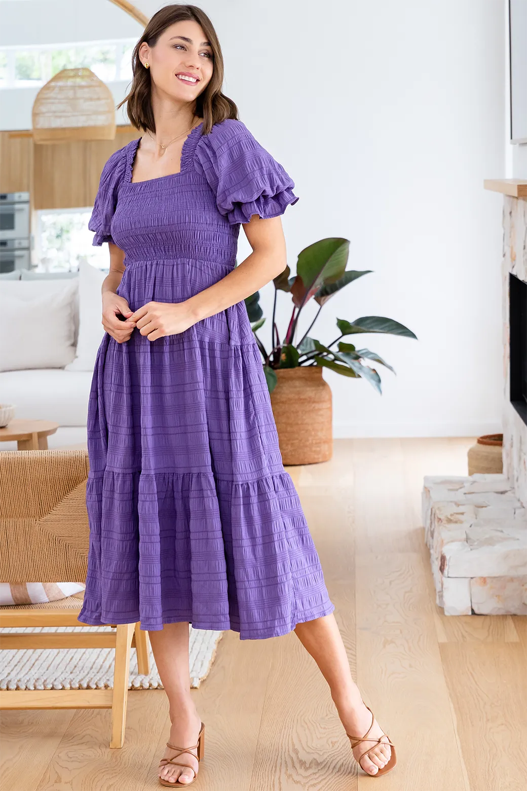 Farrah Midi Dress Grape
