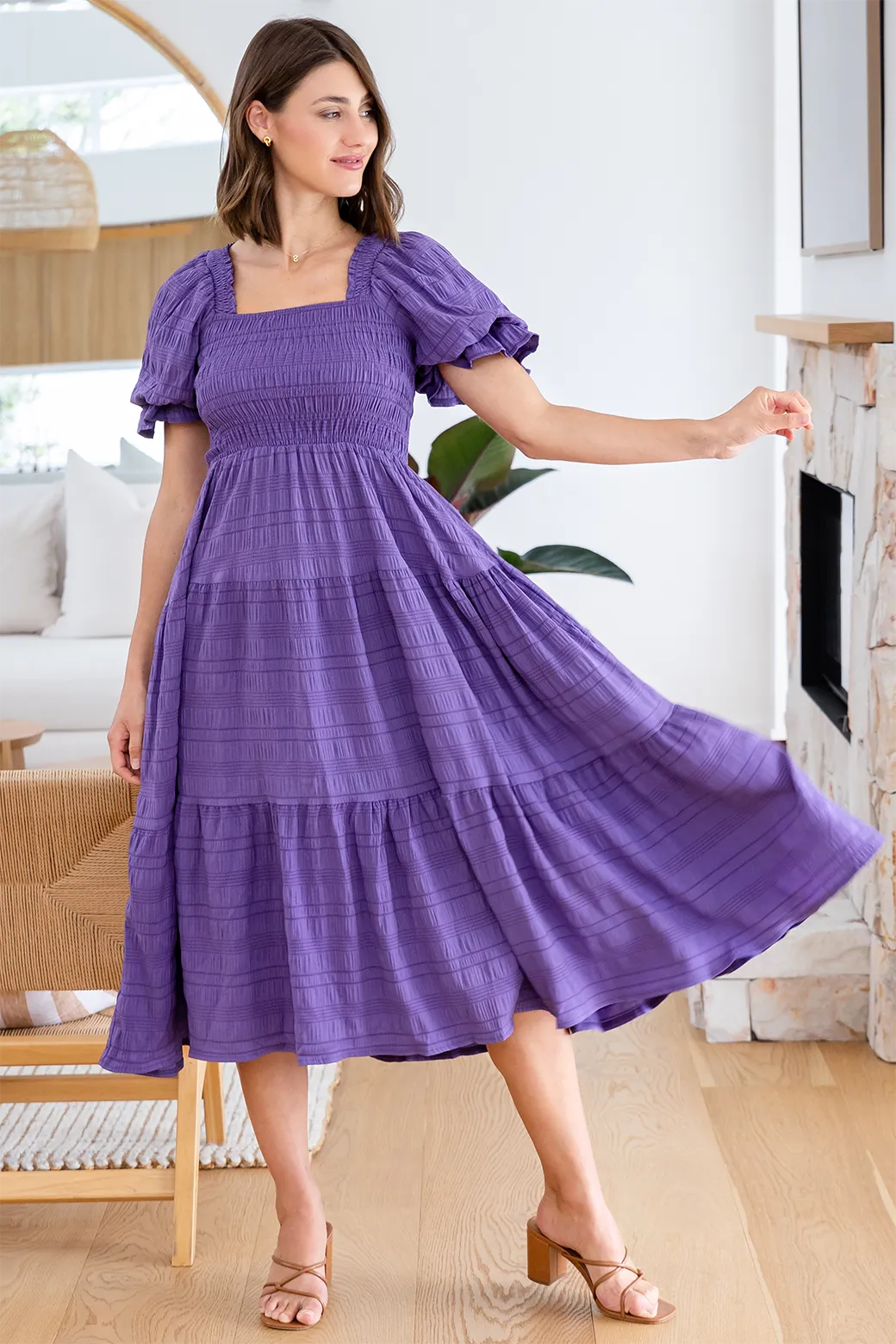Farrah Midi Dress Grape