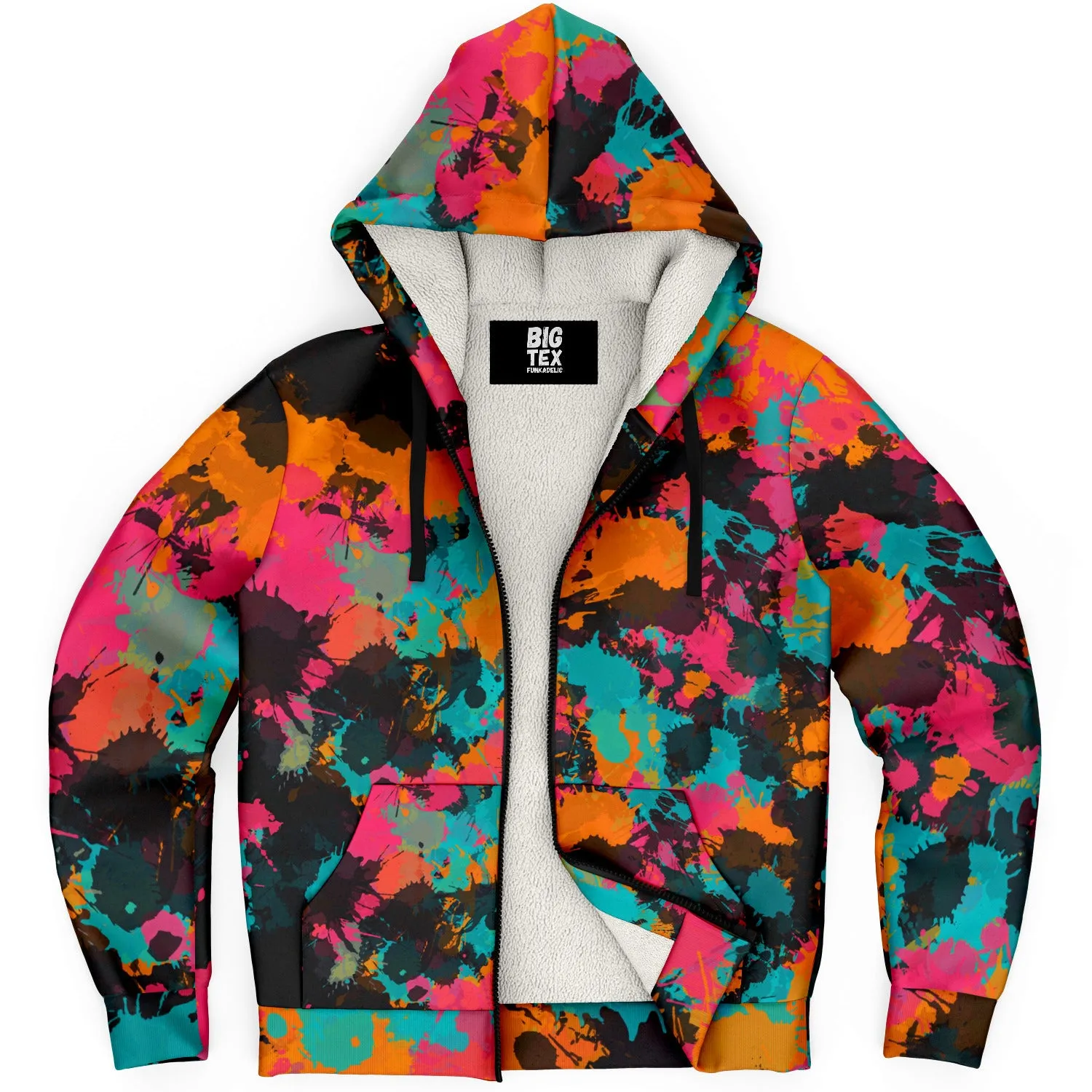 Fiesta Colors Paint Splatter Sherpa Hoodie