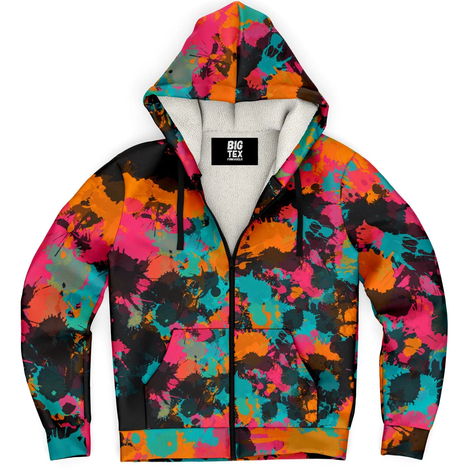 Fiesta Colors Paint Splatter Sherpa Hoodie