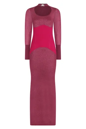 FINE RIB MIDI DRESS | FUSCHIA