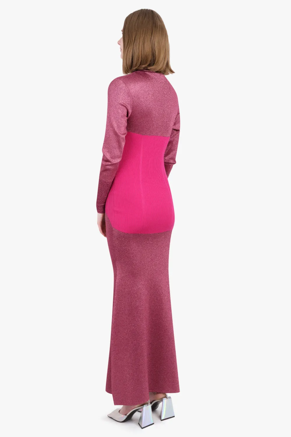 FINE RIB MIDI DRESS | FUSCHIA
