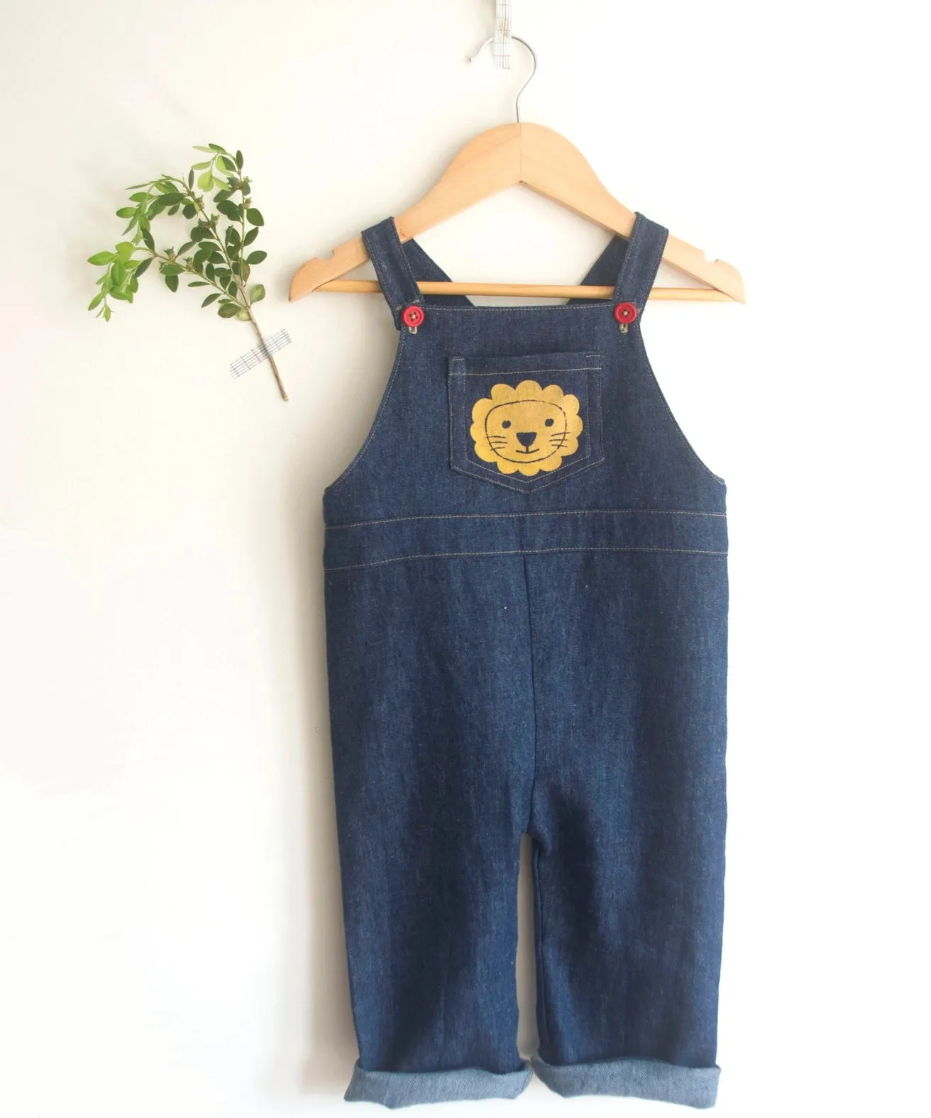 Fionna Hanna Lion Overall  Pattern, little kids sizes 1-6