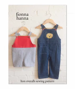 Fionna Hanna Lion Overall  Pattern, little kids sizes 1-6