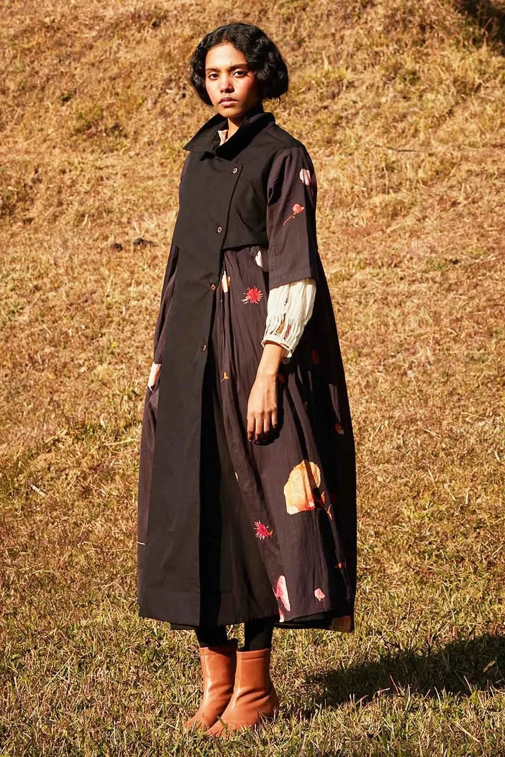 Floral Storm Trench Coat