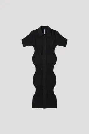 FLUTED SHORT SLEEVE SHIRT DRESS