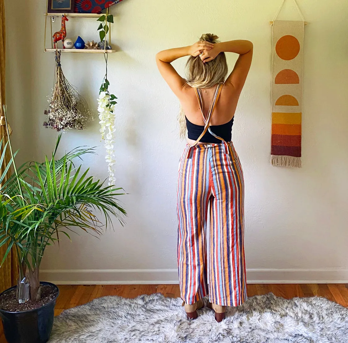 Grateful Dead Striped Overall Style Jumpsuit