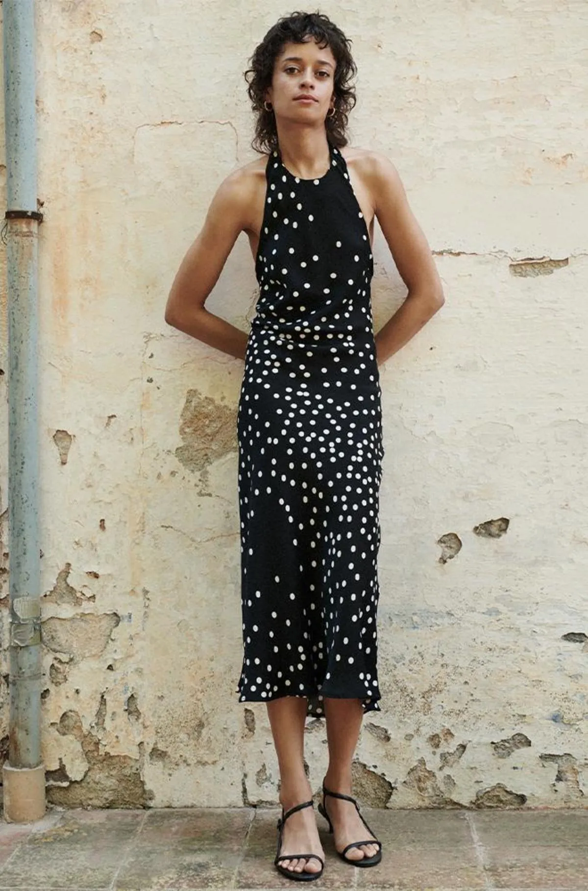 Halter Dress Broken Dot