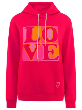 Hoodie LOVE Neon pink