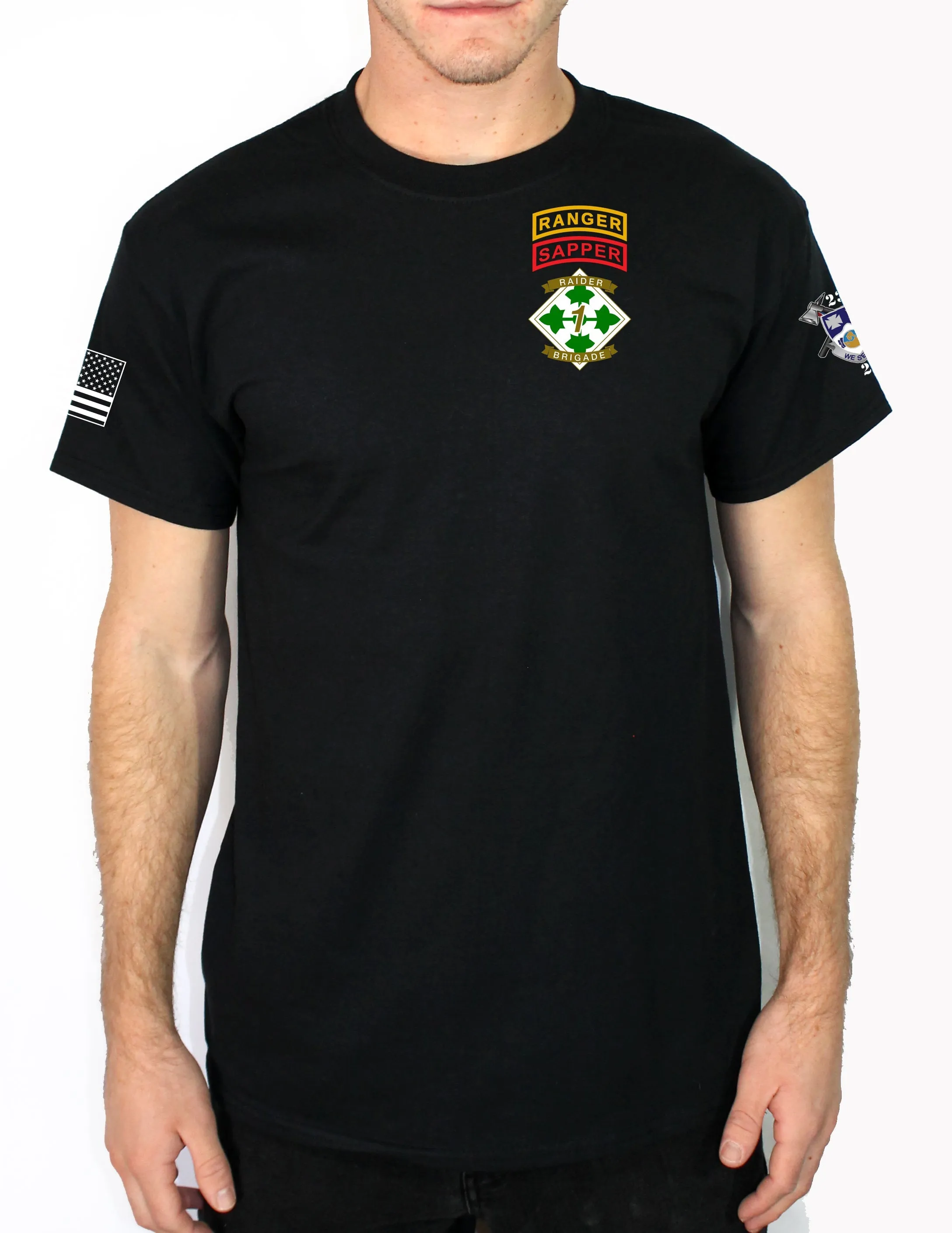 Huron Co 50-50 Blend Black Unisex PT Short Sleeve Shirt. Approved for PT
