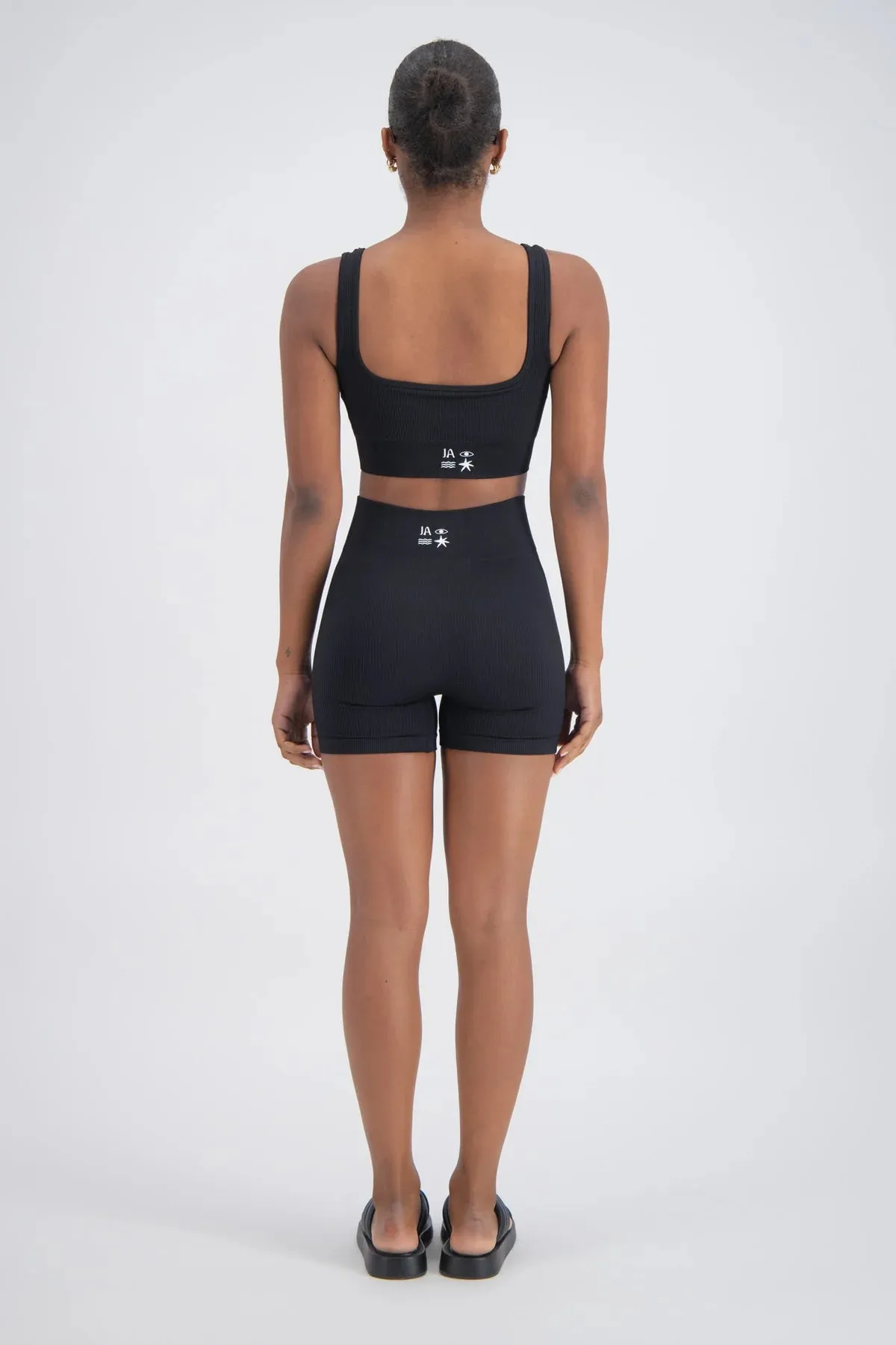 Jasmine Alexa Palermo Seamless Rib Knit Crop Top Black