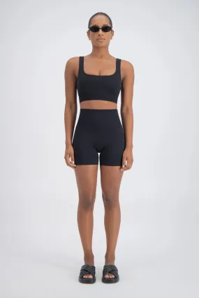 Jasmine Alexa Palermo Seamless Rib Knit Crop Top Black