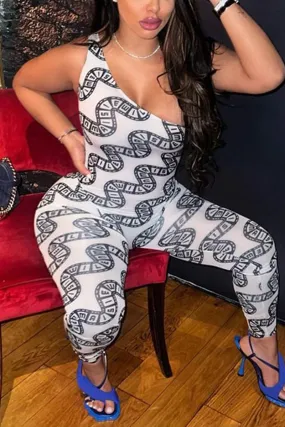 JC180 Sleeveless Graphic Jumpsuits