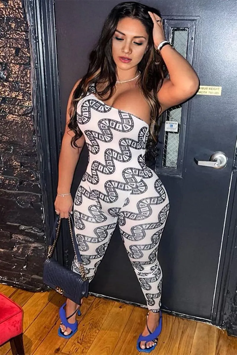 JC180 Sleeveless Graphic Jumpsuits