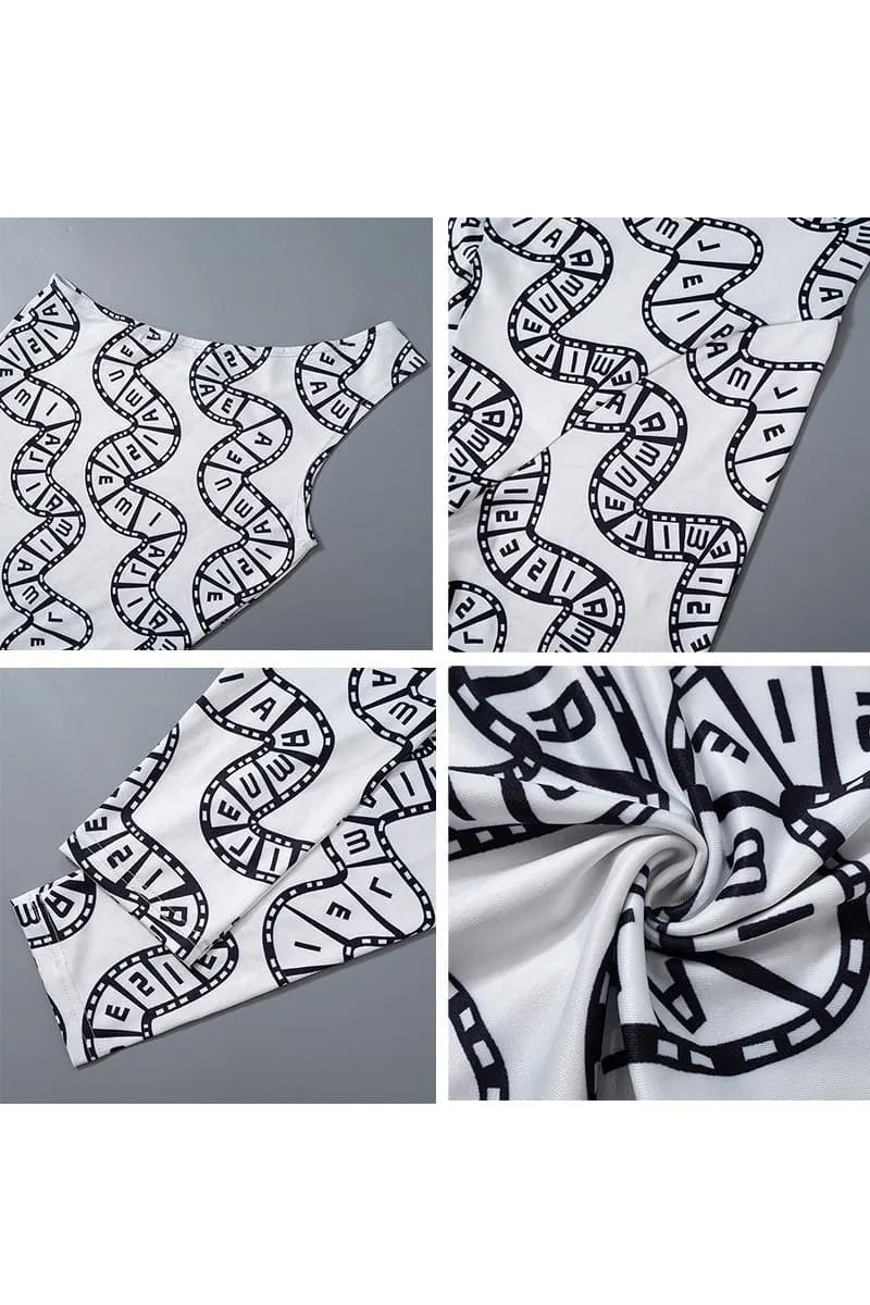 JC180 Sleeveless Graphic Jumpsuits