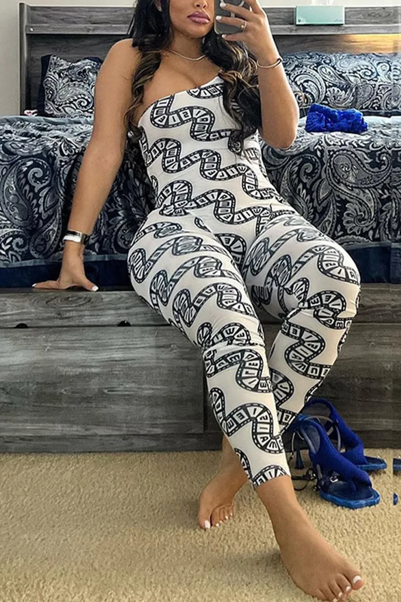 JC180 Sleeveless Graphic Jumpsuits