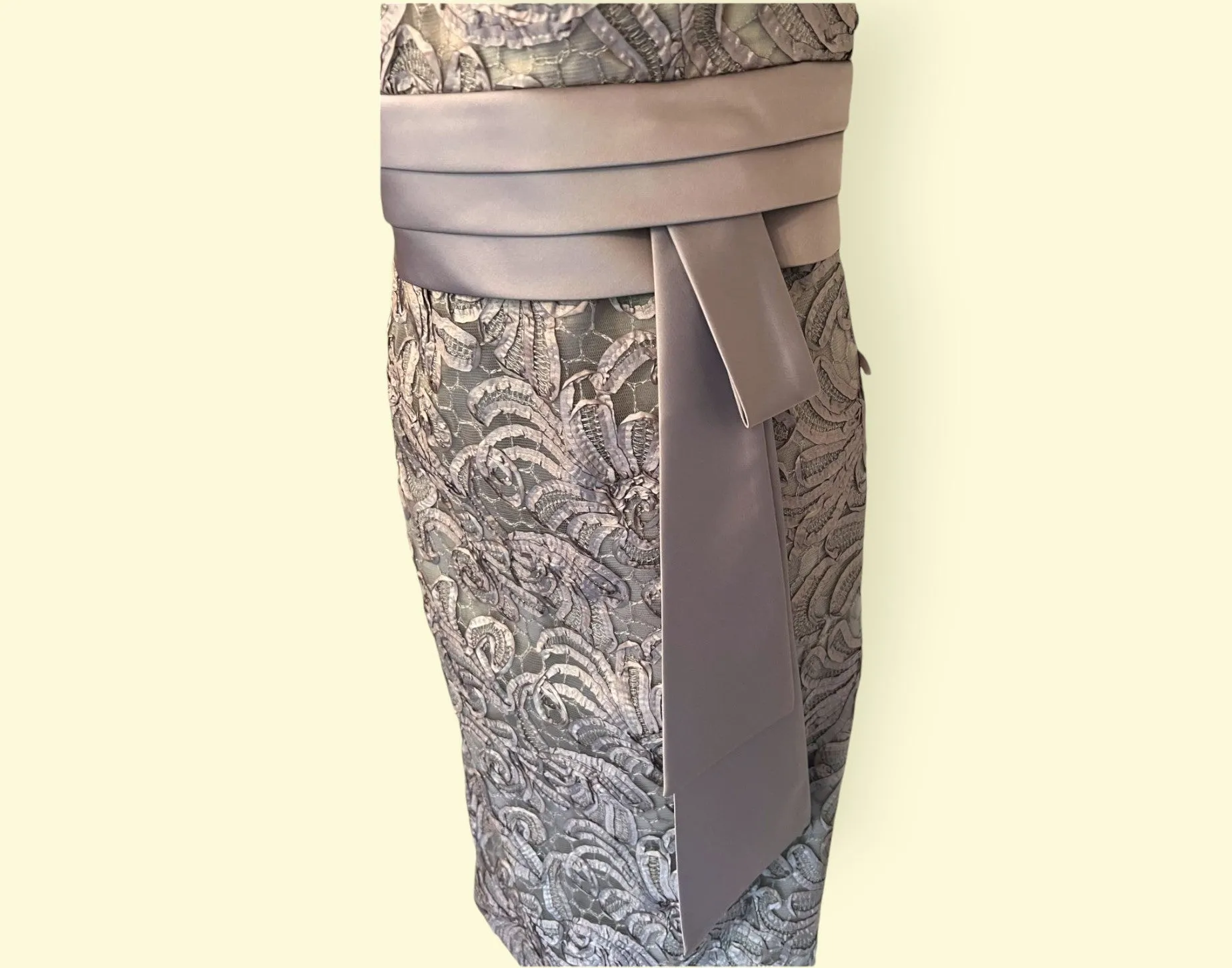 Kaliko Grey Tapework Sleeveless Occasion Dress UK 16  US 12 EU 44