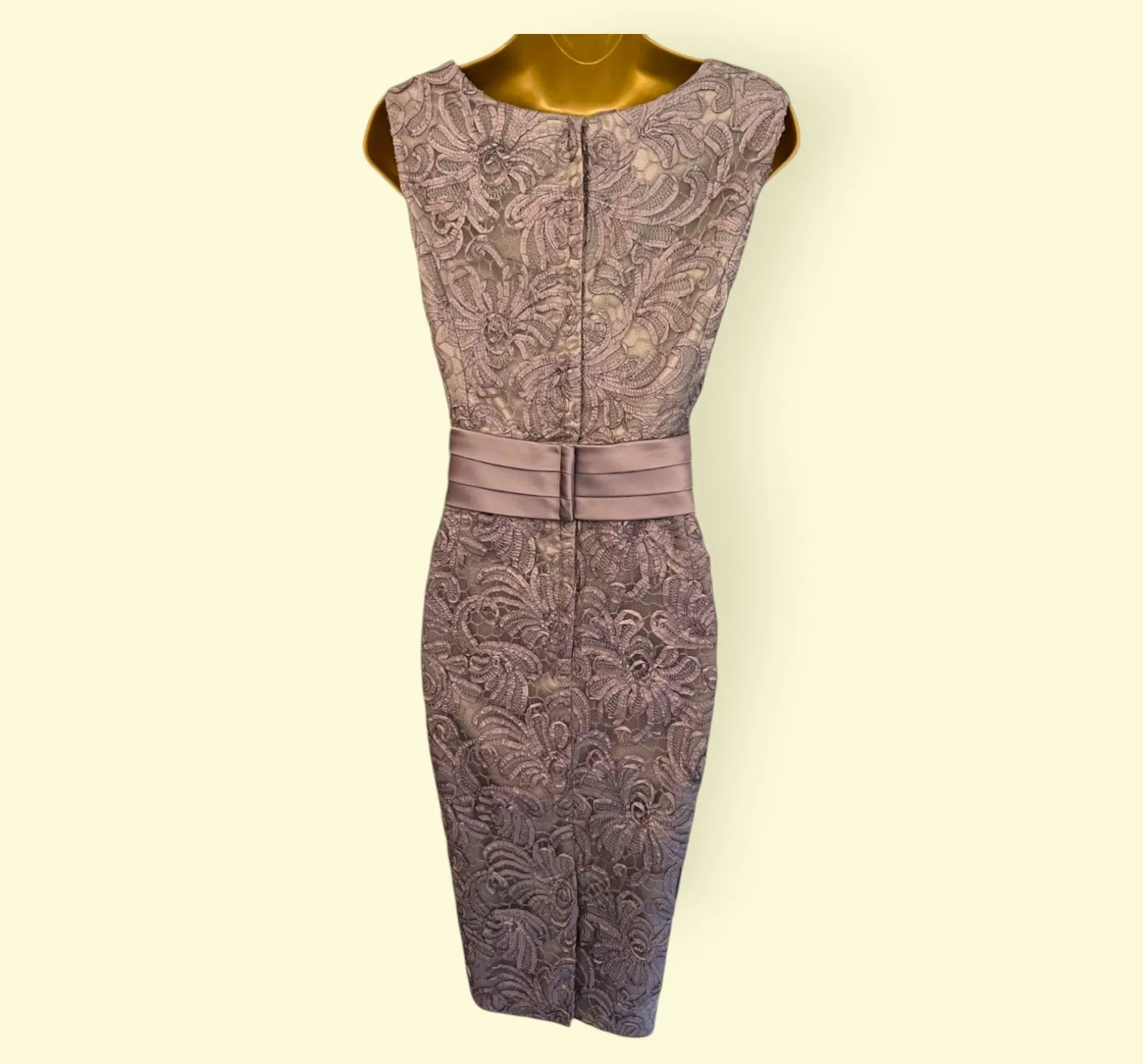 Kaliko Grey Tapework Sleeveless Occasion Dress UK 16  US 12 EU 44
