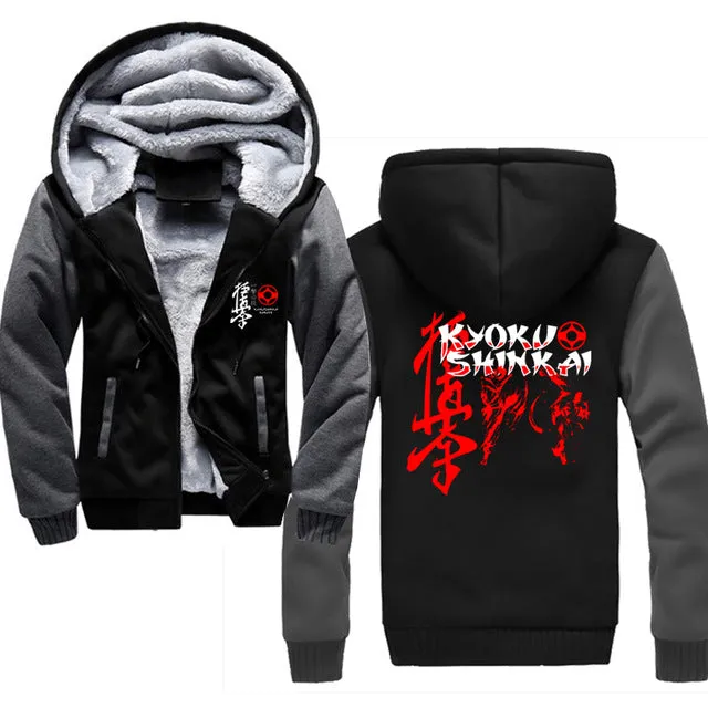 KYOKUSHINKAI KARATE winter men hoodies sportswear kanku and kanji