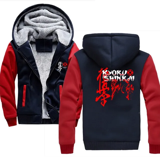 KYOKUSHINKAI KARATE winter men hoodies sportswear kanku and kanji