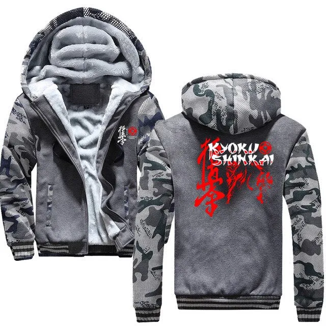 KYOKUSHINKAI KARATE winter men hoodies sportswear kanku and kanji