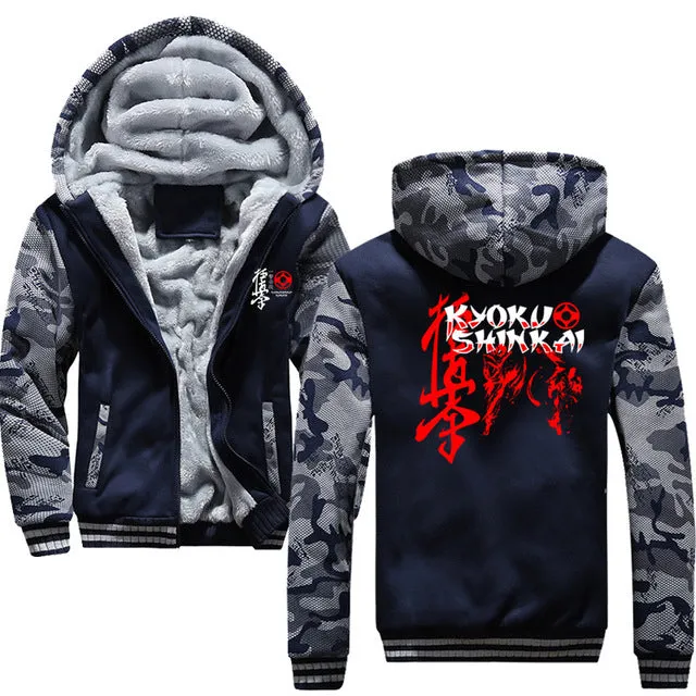 KYOKUSHINKAI KARATE winter men hoodies sportswear kanku and kanji