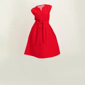LADIES CIARRA RED SHIRT DRESS